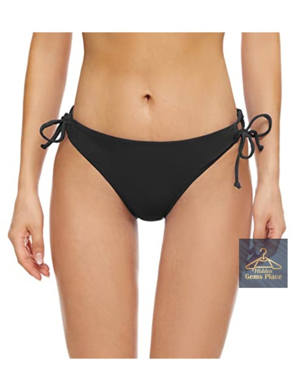 Tie Side Full Coverage Bikini Bottoms Mid Rise Swim Bottom